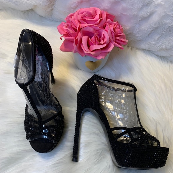 Steve Madden Alianaa T-Strap Black Rhinestones - Picture 9 of 16